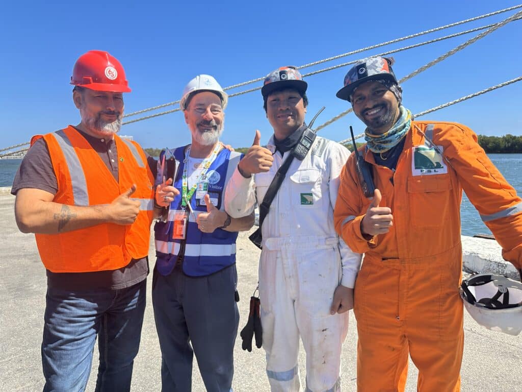 Seafarers workingon a dock